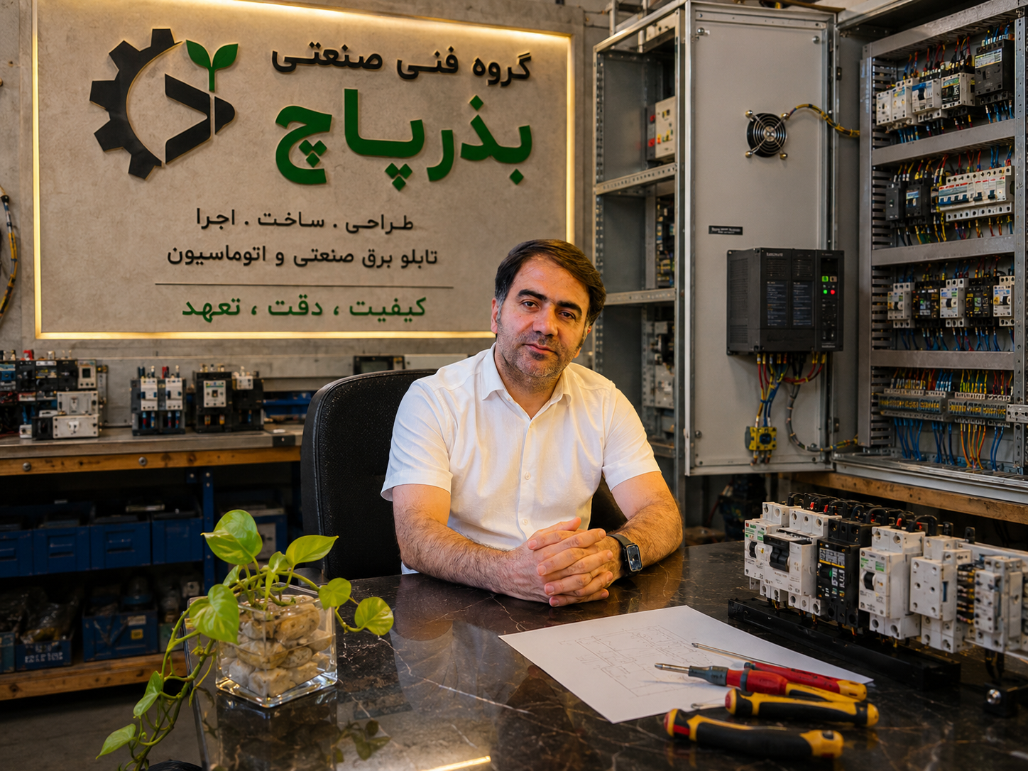 گروه فنی برق صنعتی و تاسیسات و راه اندازی صفر تا صد کارخانجات و پروژهای صنعتی بذر پاچ در نظرآباد البرز